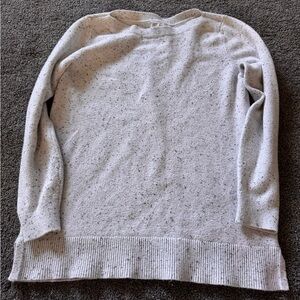 LOFT Heathered Gray Crew Neck Sweater
